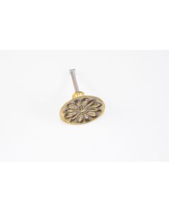 Knopf, rund, poliert, Beschläge, Messing, 5 cm, 5 cm