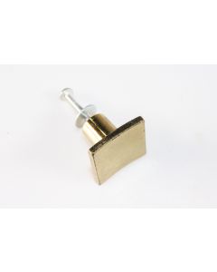 Knopf, viereckig, poliert, Beschläge, Messing, 3 cm, 3 cm