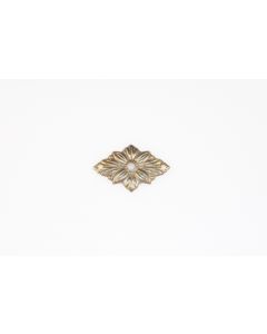 Rosette, quer, poliert, Beschläge, Messing, 2.5 cm, 4 cm
