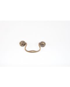 Griff, quer, patiniert, Beschläge, Messing, 3.5 cm, 7.5 cm
