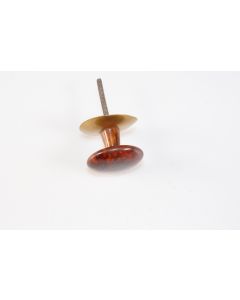 Knopf, rund, braun, Beschläge, Kunststoff, 4 cm, 4 cm