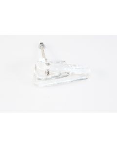 Knopf, eckig, glasklar, Beschläge, Glas, 7.5 cm, 4 cm