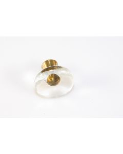 Knopf, rund, glasklar, Beschläge, Glas, 4 cm, 4 cm