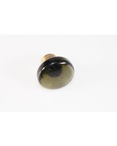 Knopf, rund, schwarz, Beschläge, Glas, 4 cm, 4 cm