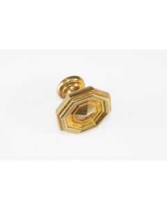 Knopf, eckig, poliert, Beschläge, Messing, 4 cm, 4 cm