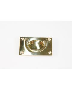 Einlassgriff, quer, poliert, Beschläge, Messing, 4.5 cm, 7.5 cm