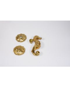 Türklopfer Seepferdchen, Beschläge, Messing, 17.5 cm, 7.5 cm