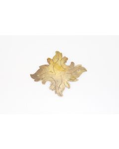 Rosette, quer, mit Muster, Beschläge, Messing, 7.5 cm, 8.5 cm
