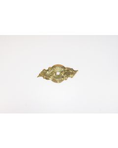 Rosette, quer, poliert, Beschläge, Messing, 6.5 cm, 14 cm