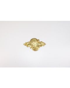 Rosette, quer,ziseliert, Beschläge, Messing, 7.5 cm, 12.5 cm
