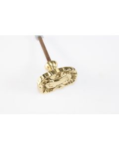 Knopf, quer, poliert, Beschläge, Messing, 2.5 cm, 3.5 cm