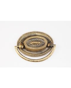 Griff, quer, patiniert, Beschläge, Messing, 5 cm, 6.5 cm