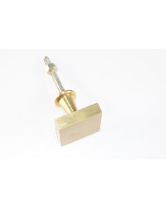 Knopf, viereckig, poliert, Beschläge, Messing, 2.5 cm, 2.5 cm