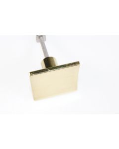 Knopf, viereckig, poliert, Beschläge, vermessingt, 4 cm, 4 cm uni