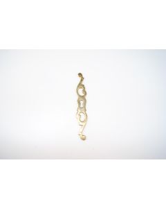 Schild, hoch, poliert, Beschläge, Messing, 13.5 cm, 2 cm