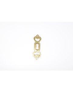 Schild, hoch, poliert, Beschläge, Messing, 7 cm, 2 cm