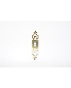 Schild, hoch, poliert, Beschläge, Messing, 11 cm, 2.5 cm