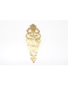 Schild, hoch, poliert, Beschläge, Messing, 14.5 cm, 5.5 cm