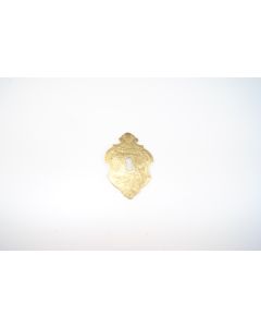 Schild, hoch, poliert, Beschläge, Messing, 8.5 cm, 6 cm