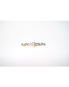 Schild, quer, poliert, Beschläge, Messing, 2.5 cm, 11 cm