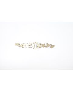 Schild, quer, patiniert, Beschläge, Messing, 2.5 cm, 13.5 cm