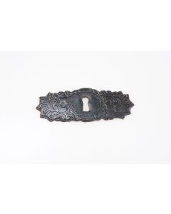 Schild, quer, dunkel, Beschläge, Leder, 3 cm, 9 cm