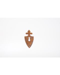 Schild, hoch, rostig, Beschläge, Eisen, 8 cm, 4 cm