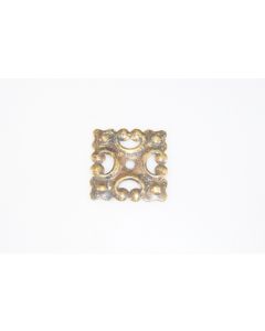 Rosette, viereckig, patiniert, Beschläge, Messing, 5 cm, 5 cm