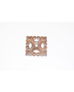 Rosette, viereckig, rostig, Beschläge, Eisen, 5 cm, 5 cm
