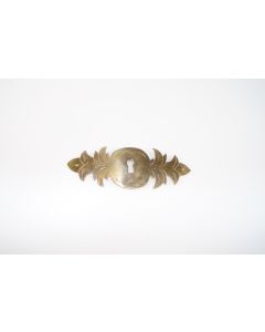 Schild, quer, mit Muster, Beschläge, Messing, 5 cm, 14.5 cm