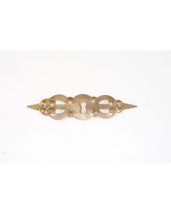 Schild, quer, poliert, Beschläge, Messing, 3.5 cm, 14 cm