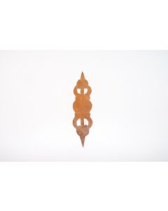 Schild, hoch, rostig, Beschläge, Eisen, 14.5 cm, 3.5 cm