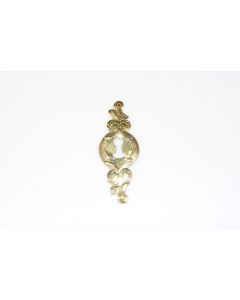 Schild, hoch, poliert, Beschläge, Messing, 9.5 cm, 3.5 cm