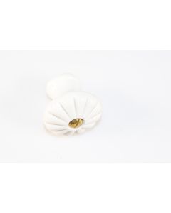 Knopf, rund, weiss, Beschläge, Porzellan, 4 cm, 4 cm