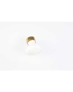 Knopf, rund, weiss, Beschläge, Porzellan, 2.5 cm, 2.5 cm