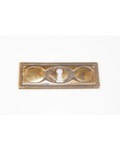 Schild, quer, patiniert, Kommoden Beschläge, Messing, 4 cm, 11 cm