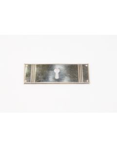 Schild, quer, Beschläge, vernickelt, 3 cm, 9 cm