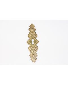 Schild, hoch, patiniert, Kommoden Beschläge, Messing, 13 cm, 4 cm