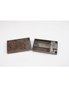 Kastenschloss mit Stulp rechts, Beschläge, Eisen, 75mm, 130mm, Dornmass 110mm Geliefert mit passendem Schlüssel, Eisen