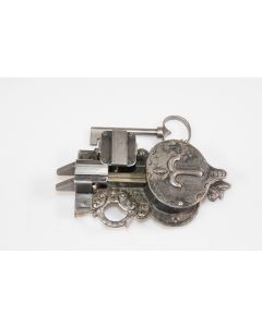 Offenes Schloss mit Doppelriegel, rechts, Beschläge, Eisen, 90mm, 150mm, Dornmass 40mm