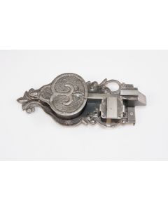 Offenes Schloss mit einfachem Riegel, rechts, Beschläge, Eisen, 90mm, 210mm, Dornmass 45mm