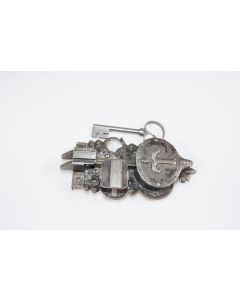 Offenes Schloss mit Doppellriegel, links, Beschläge, Eisen, 90mm, 170mm, Dornmass 55mm
