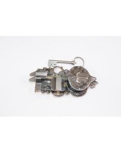 Offenes Schloss mit Doppelriegel, links, Beschläge, Eisen, 90mm, 170mm, Dornmass 60mm