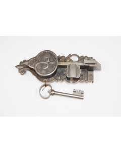 Offenes Schloss mit einfachem Riegel, rechts, Beschläge, Eisen, 90mm, 220mm, Dornmass 60mm