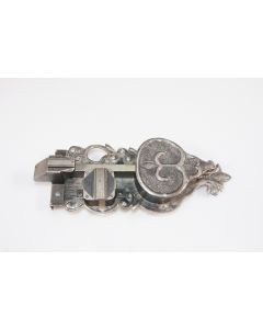 Offenes Schloss mit einfachem Riegel, links, Beschläge, Eisen, 90mm, 225mm, Dornmass 60mm