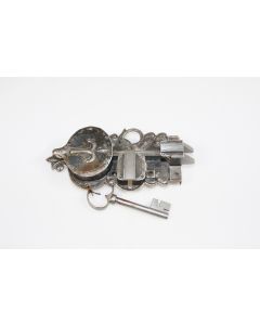 Offenes Schloss mit Doppelriegel, rechts, Beschläge, Eisen, 90mm, 175mm, Dornmass 65mm