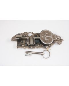 Offenes Schloss mit einfachem Riegel, links, Beschläge, Eisen, 90mm, 230mm, Dornmass 70mm