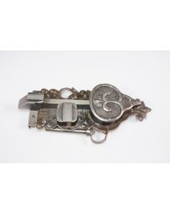 Offenes Schoss mit einfachem Riegel, links, Beschläge, Eisen, 90mm, 240mm, Dornmass 75mm