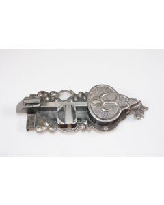 Offenes Schloss mit einfachem Riegel, links, Beschläge, Eisen, 90mm, 245mm, Dornmass 80mm