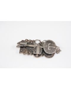Offenes Schloss mit Doppelriegel, links, Beschläge, Eisen, 90mm, 195mm, Dornmass 80mm
